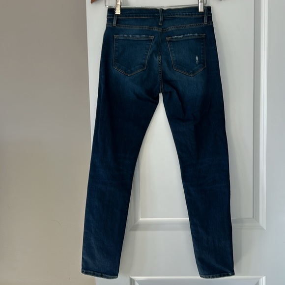 FRAME Le Garcon Blue Jeans w Distressed Knee, Caribou, Sz 24/25 w MEASUREMENTS - Picture 10 of 14